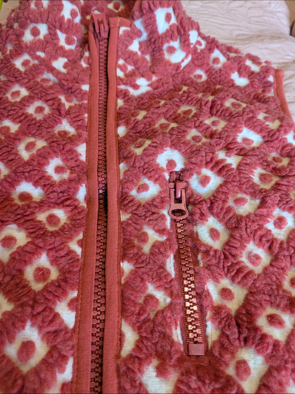 Pink Patterned Fleece Vest - Picture 4 of 9